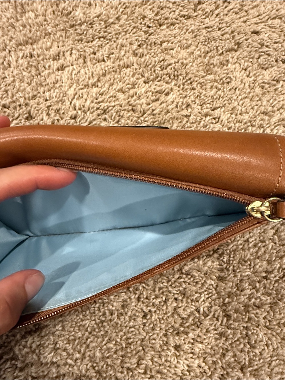 Coach Brown Leather Turnlock Clutch Wallet with Gold Hardware - Picture 7 of 7